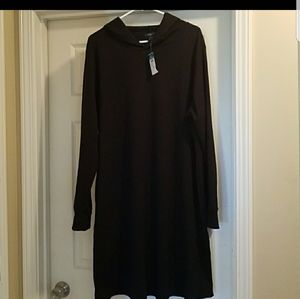 Rue 21 NWT Waffle knit hooded black dress